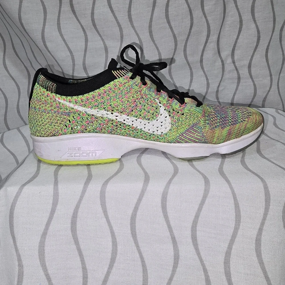 Nike Flyknit Zoom Women's Sz 6.5 Agility Multicolor Racer Trainer‎ Running Shoes - Picture 4 of 12